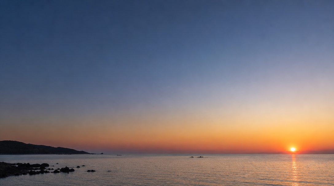 淡路島西海岸の夕暮れ